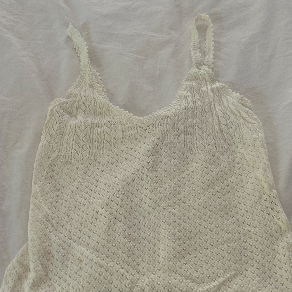 Doen White Pointelle Camisole Top